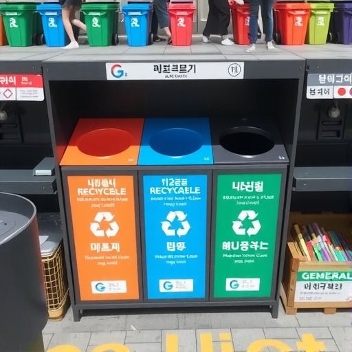 在韩国学习扔垃圾